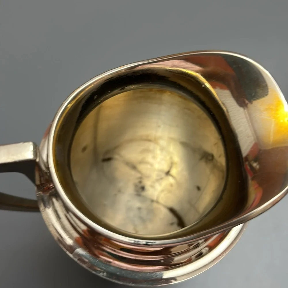 Vintage silverplated? creamer & sugar bowl set “Universal” made in USA art deco
